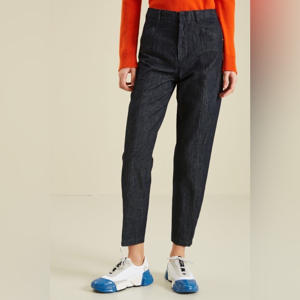 ‘ S Max Mara Label-cut Denim Carrot Trousers Size: US6 IT40 Spring / Summer